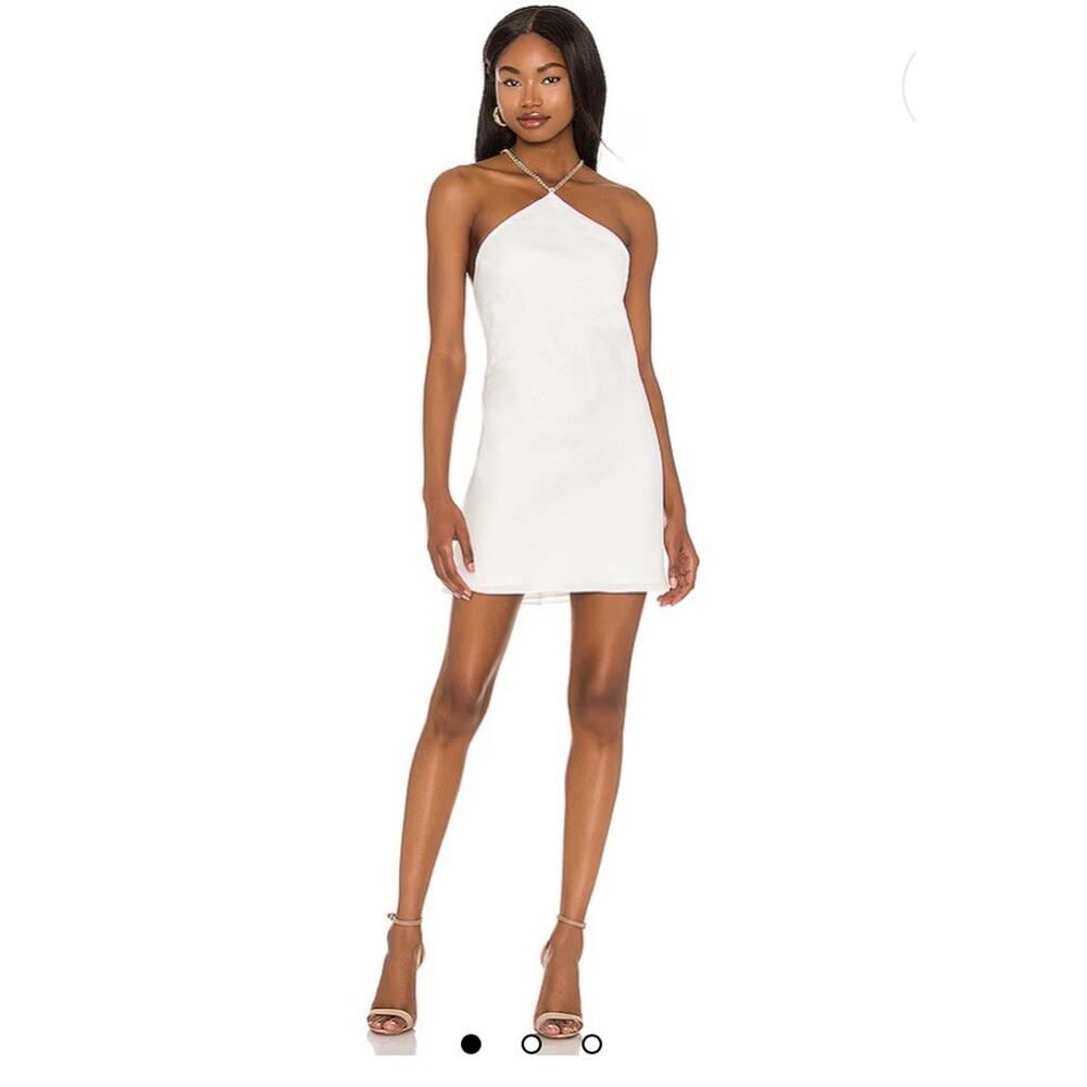 Amanda Uprichard Ivory Halter Mini Dress